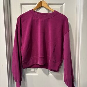 Lululemon Softstreme Perfectly Oversized Cropped Crew - Magenta